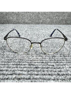 Hard Candy HC257 Sailor NAVY Eyeglass Frames Only 52-19-138 Semi Cat Eye Metal